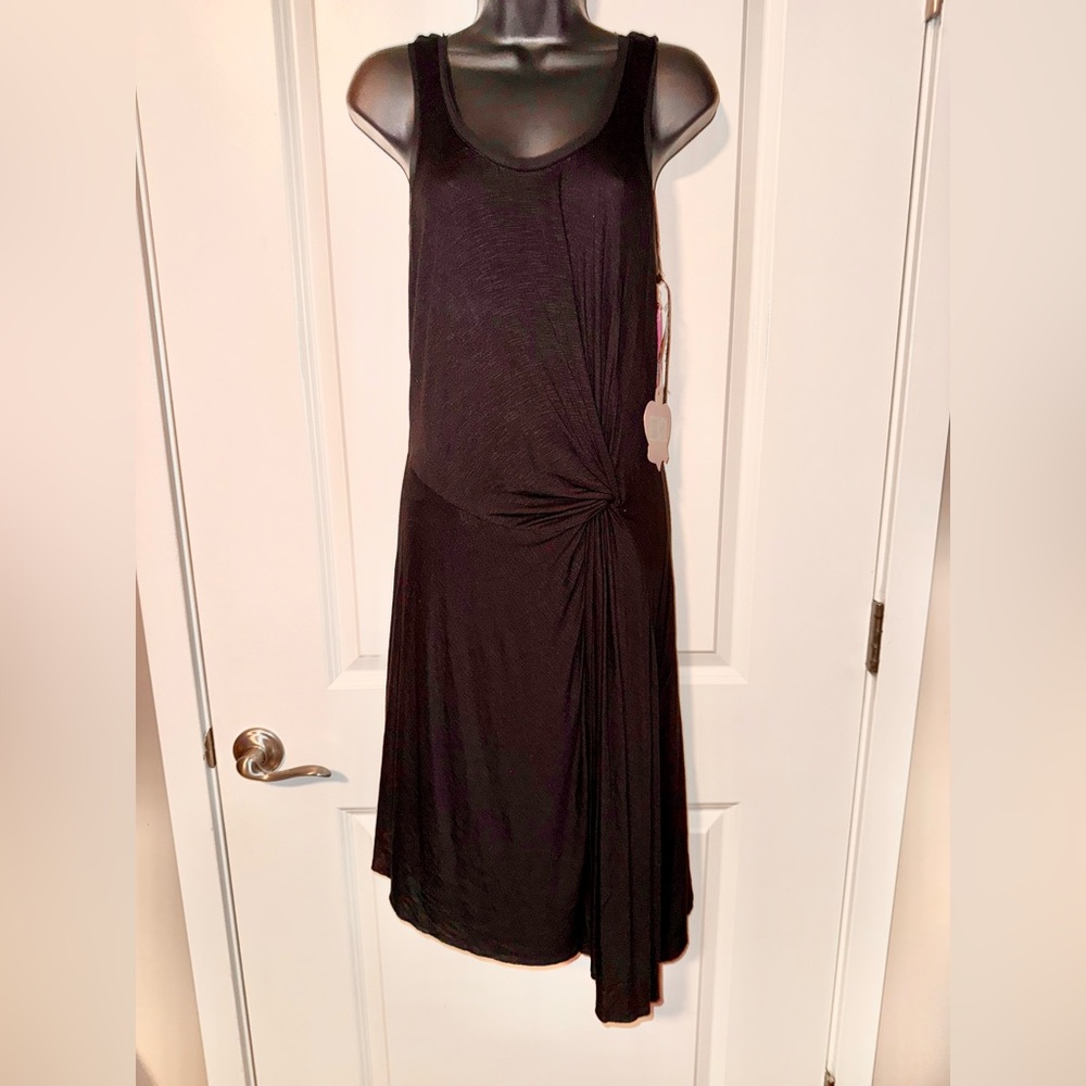 Princess Vera Wang Black Midi Dress Womens Size Medium Lightweight Asymmetrical